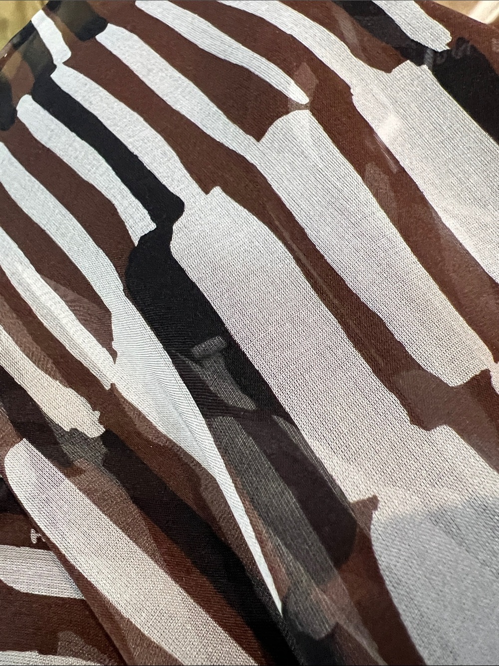 henri bendel Brown, Black & Cream Abstract Stripe Scarf